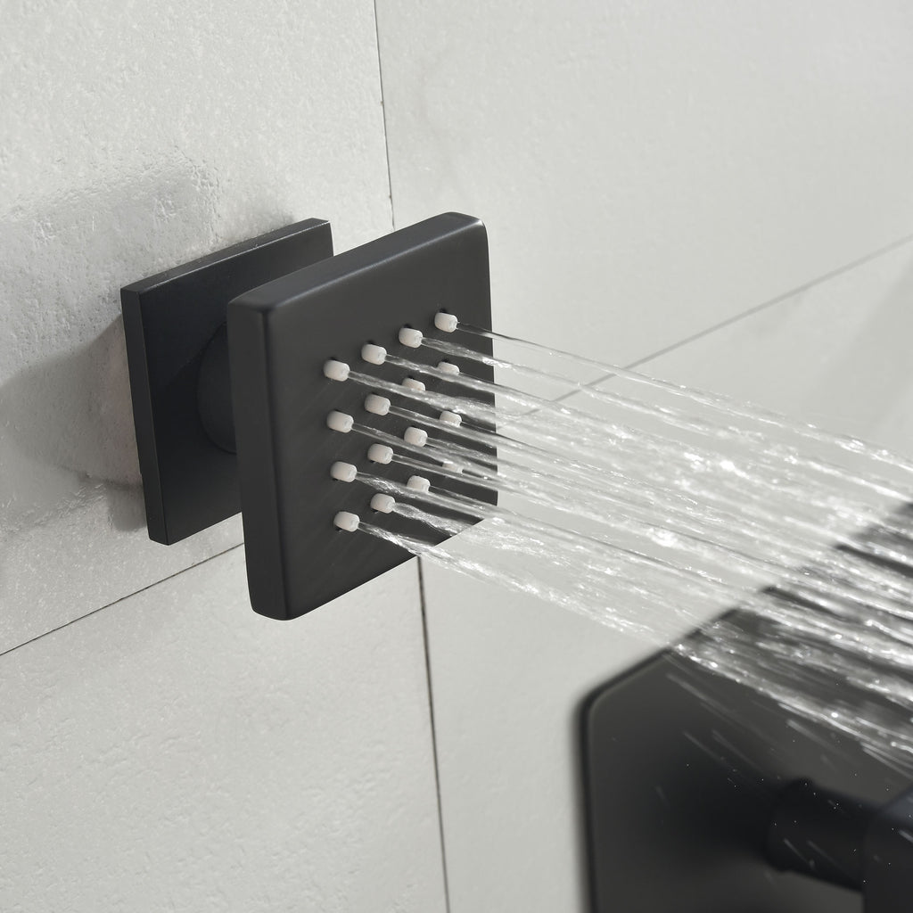 Shower System with 4 Body Jets and Rain Shower Head