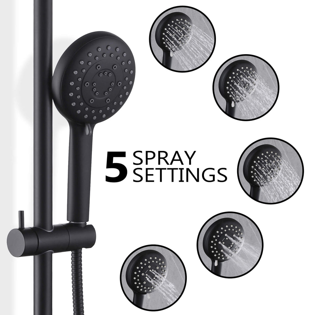5-Setting Rain Shower Faucet with Handheld