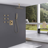 Thermostatic Shower System with Temperature Display Valve and Body Jets JK0106