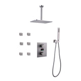 Thermostatic Shower System with Temperature Display Valve and Body Jets JK0106