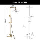 Wall-Mounted Outdoor Shower with 10-Inch Thin Rain Shower Head and Handheld Spray
