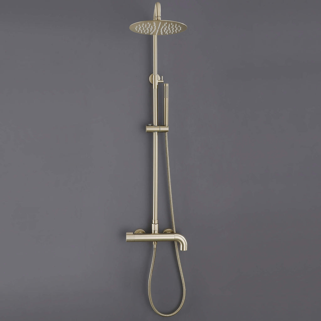 Modern Shower System with Adjustable Handheld Rainfall Head and Tub Spout