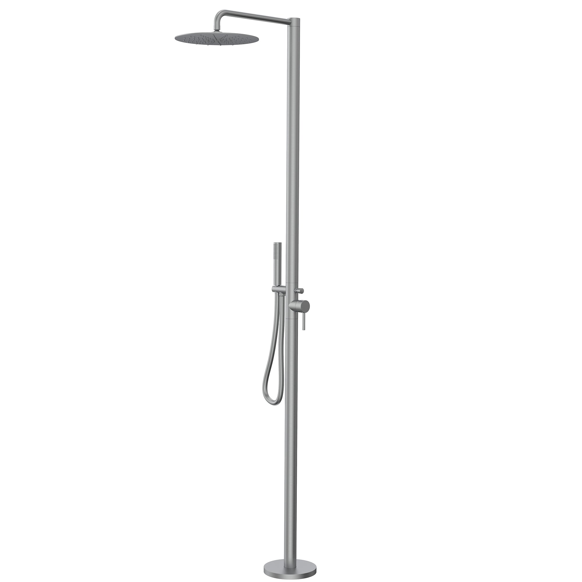 Stainless Steel Freestanding Outdoor Shower with Rain Shower and Handheld Shower Head