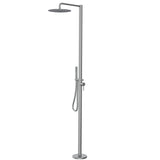 Stainless Steel Freestanding Outdoor Shower with Rain Shower and Handheld Shower Head