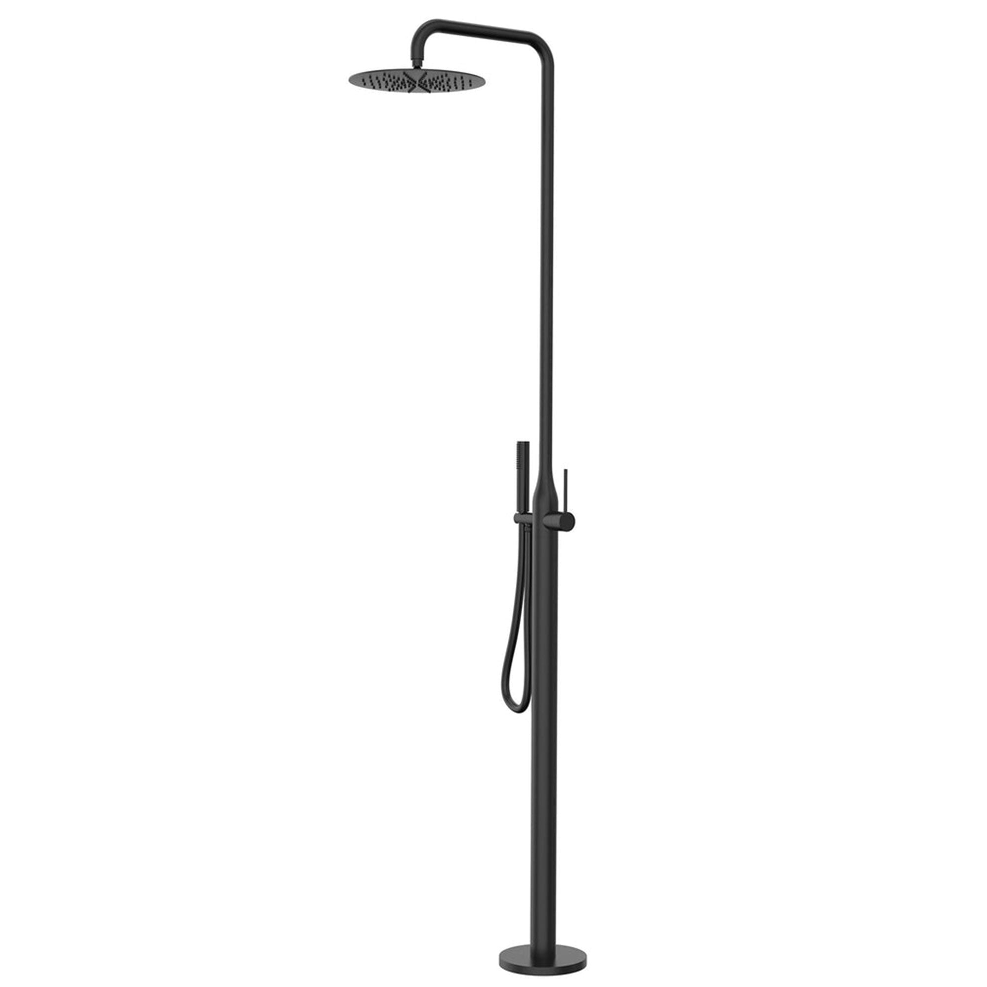 Freestanding Stainless Steel Outdoor Shower for Poolside with Handheld Shower & Drench Head
