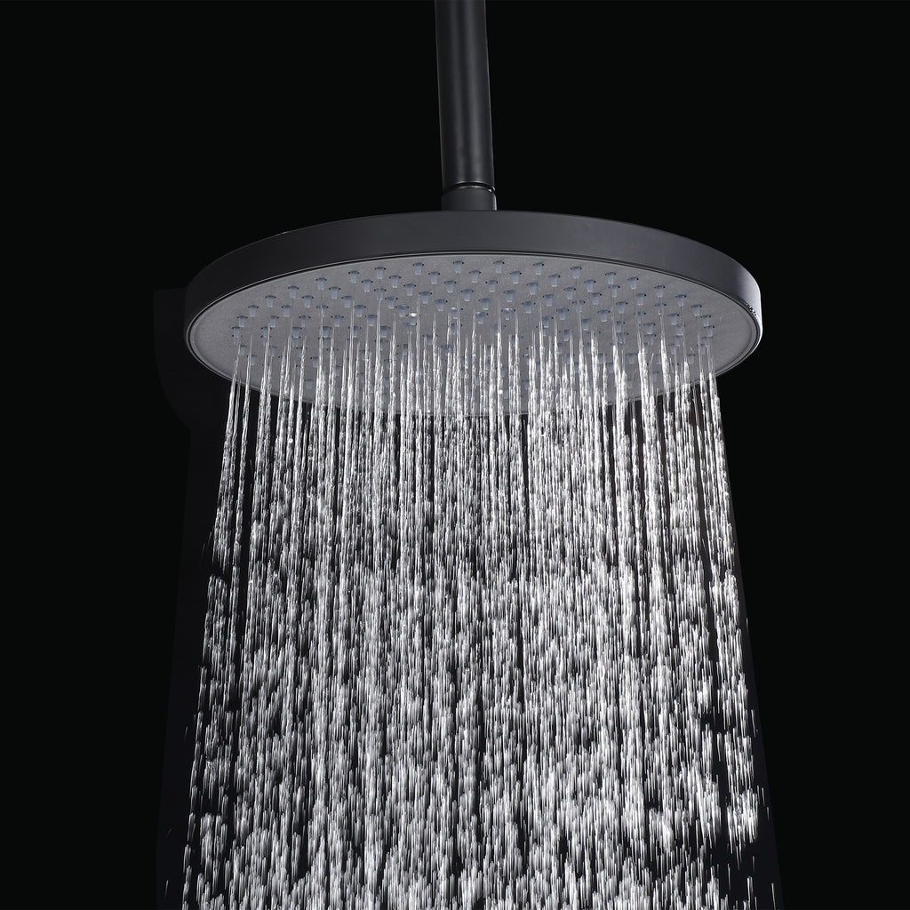Luxury Round High Pressure Rain Shower Head Adjustable Swivel Ball Durable ABS Wall and Ceiling-Mounted