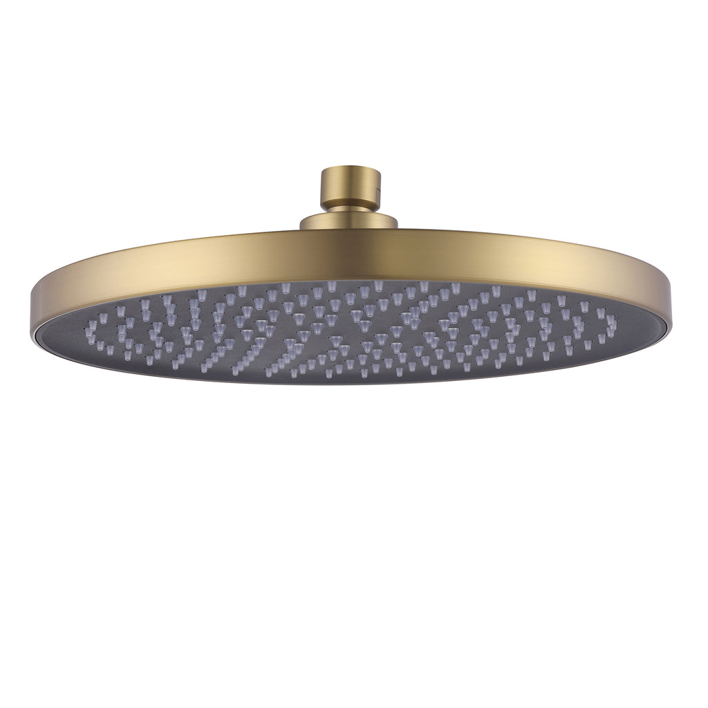Luxury Round High Pressure Rain Shower Head Adjustable Swivel Ball Durable ABS Wall and Ceiling-Mounted
