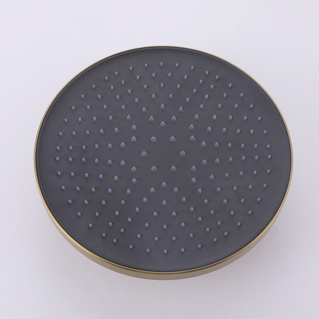 Luxury Round High Pressure Rain Shower Head Adjustable Swivel Ball Durable ABS Wall and Ceiling-Mounted