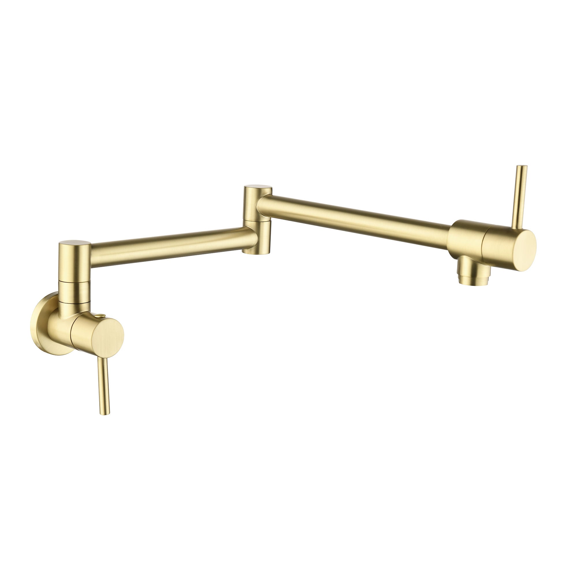 Wall-Mounted Pot Filler Faucet with Dual Swing Arm for Stove Filling