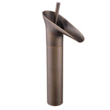 Tall Vessel Sink Mixer with Tilted Waterfall Spout