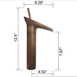 vessel sink faucet size