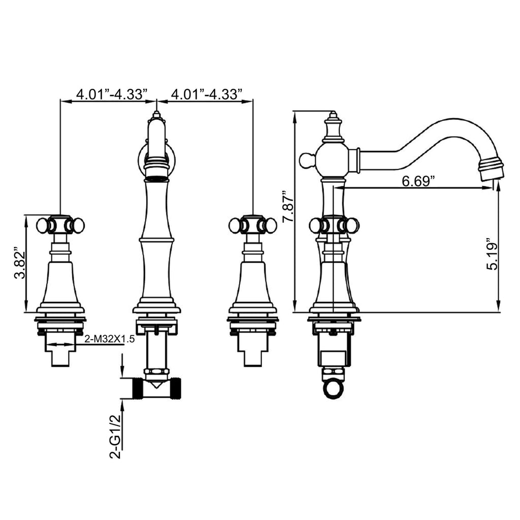 Widespread Bathroom Faucet Size