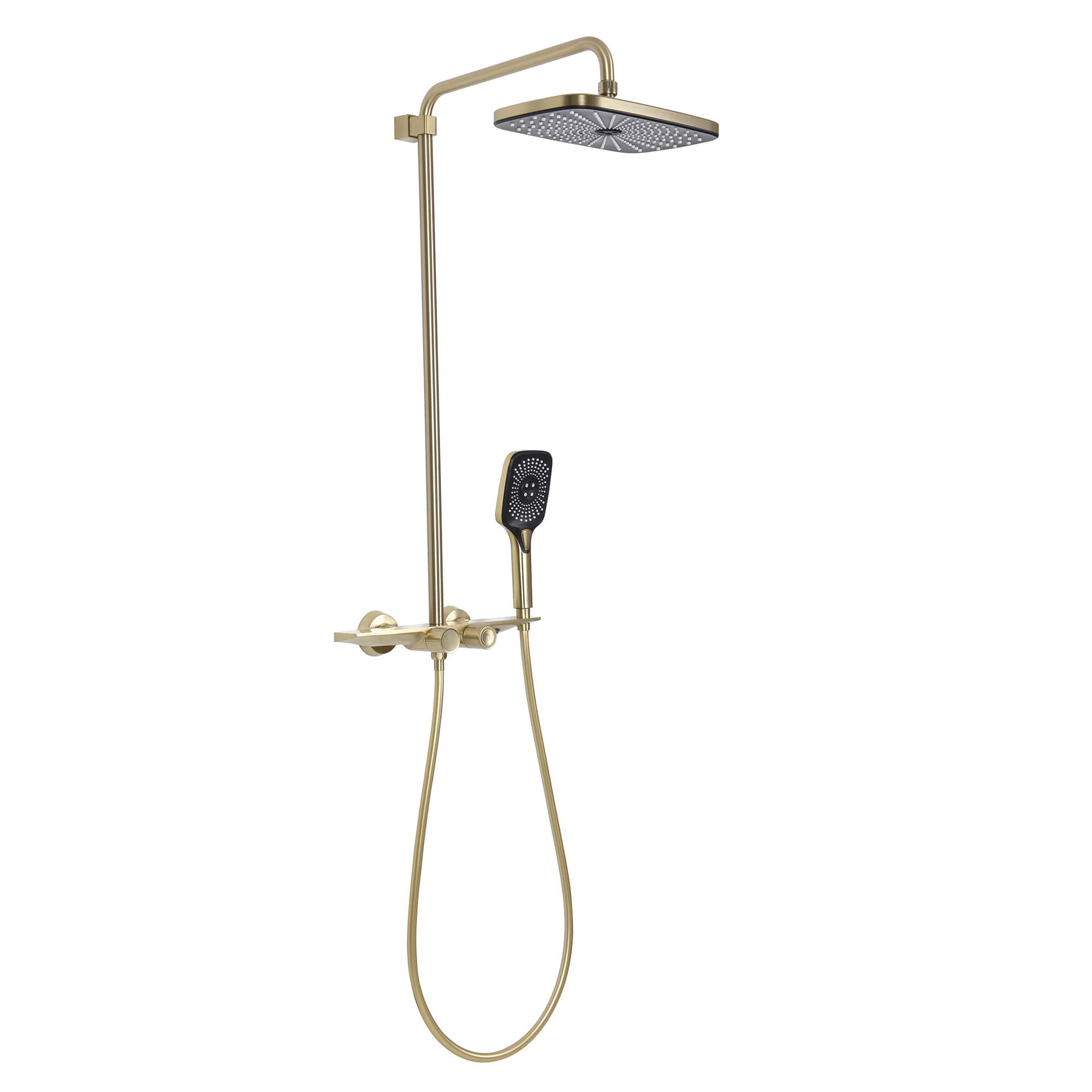 Wall-Mounted 4-Spray Shower Faucet Set Anti Scald Brass Thermostatic Shower System