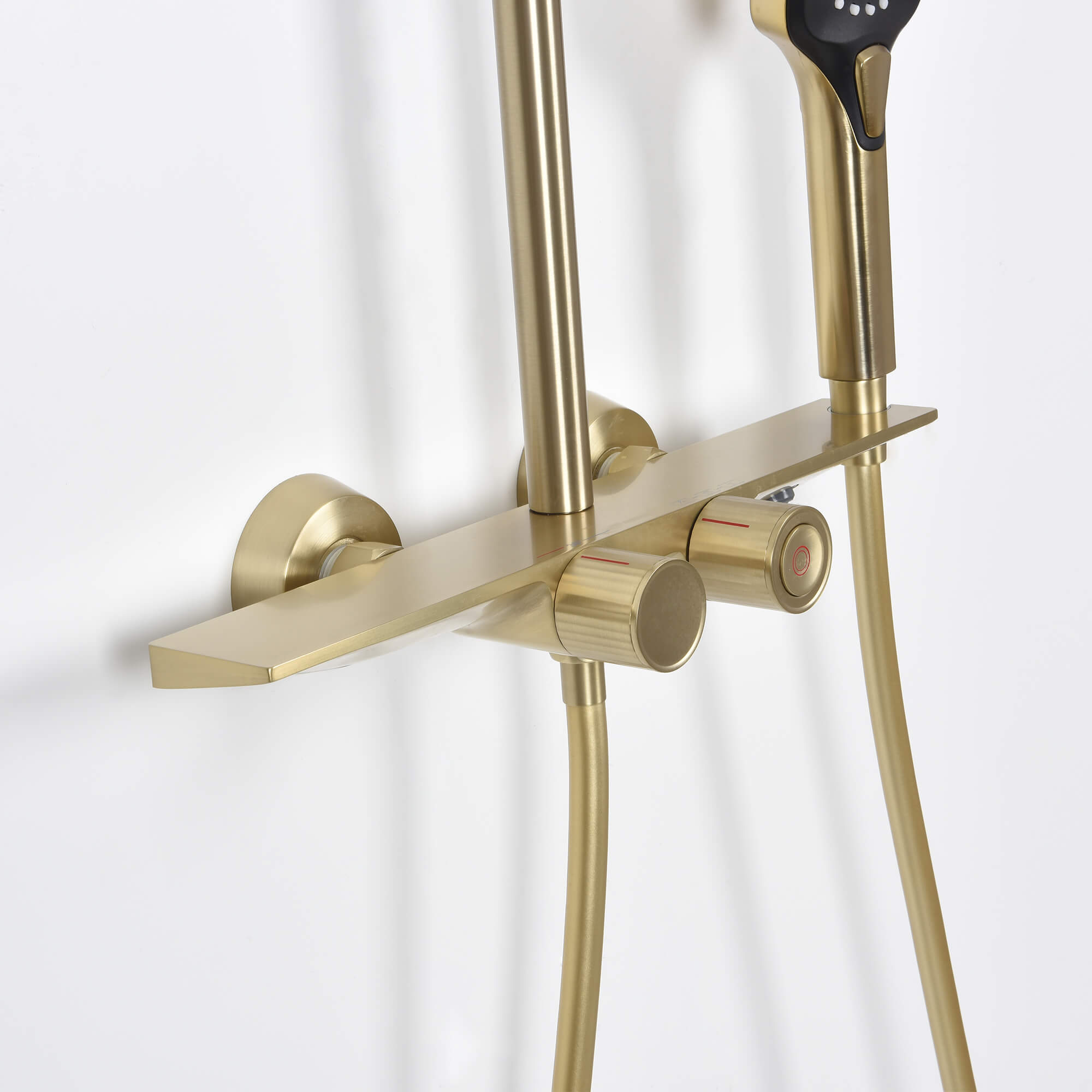 Wall-Mounted 4-Spray Shower Faucet Set Anti Scald Brass Thermostatic Shower System