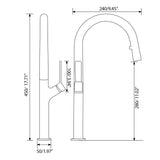 Pull Down Kitchen Faucet with Hot Cold Mixer and Single Handle Control