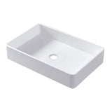 Rectangle Solid Surface White Basin for Vanity Countertop