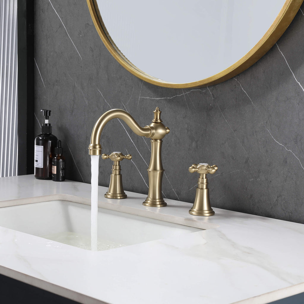 Classic 3-Hole Deck-Mounted Bathroom Sink Faucet with 2 Handles