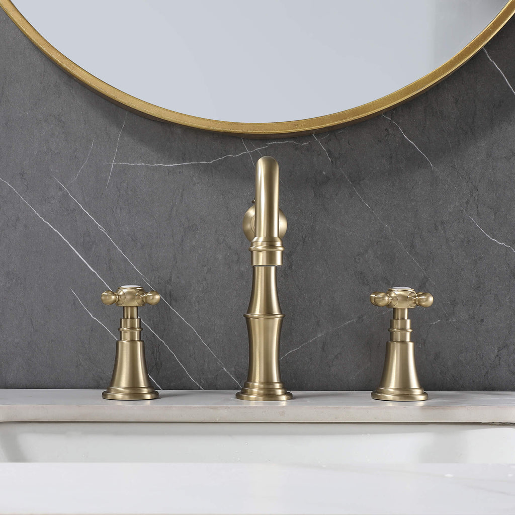 Classic 3-Hole Deck-Mounted Bathroom Sink Faucet with 2 Handles