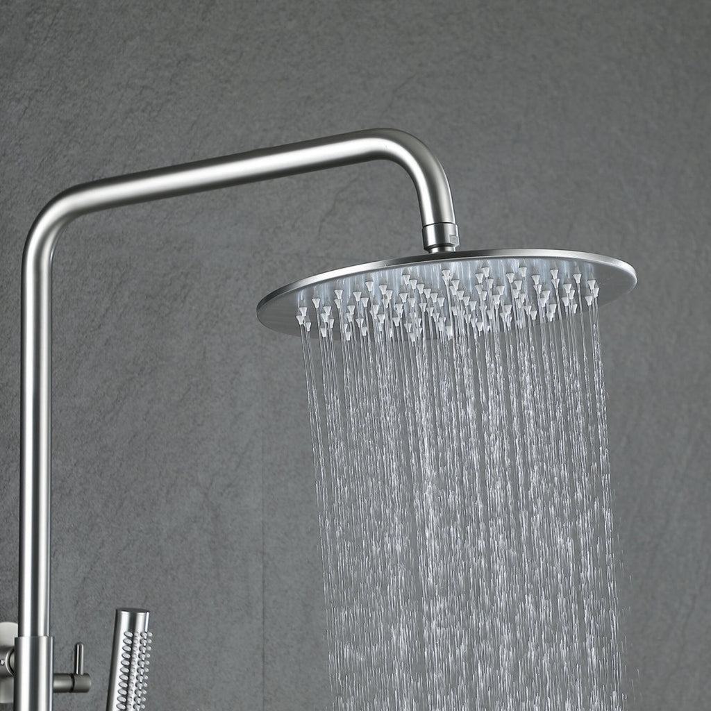 3-Function Rain Shower System with High Pressure Head and Adjustable Handheld Spray
