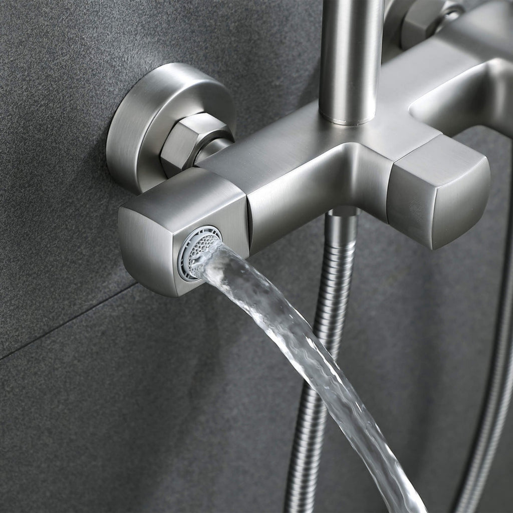 3-Function Rain Shower System with High Pressure Head and Adjustable Handheld Spray