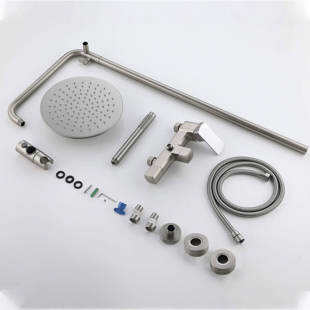 3-Function Rain Shower System with High Pressure Head and Adjustable Handheld Spray