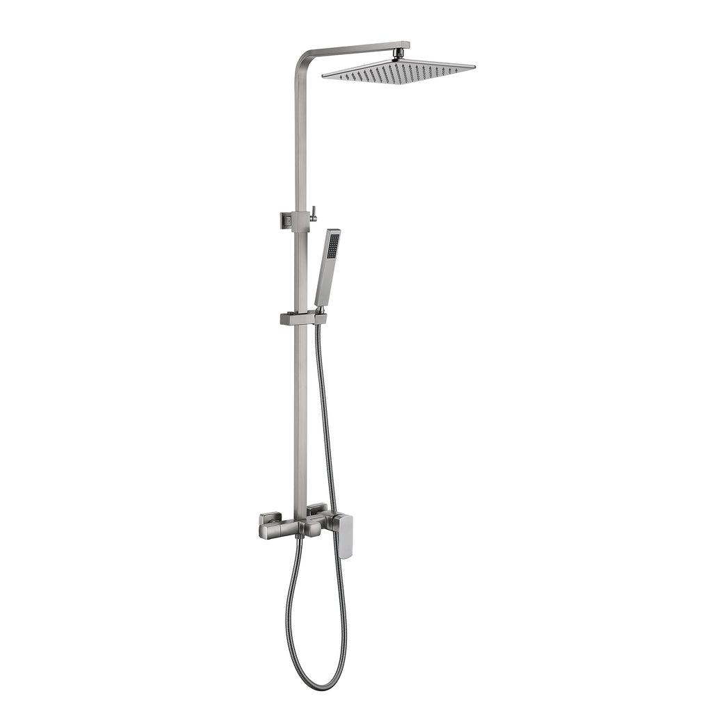 3-Function Shower System with Rainfall Shower Head Handheld Sprayer and Tub Spout Wall-Mounted