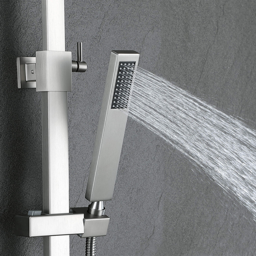 3-Function Shower System with Rainfall Shower Head Handheld Sprayer and Tub Spout Wall-Mounted