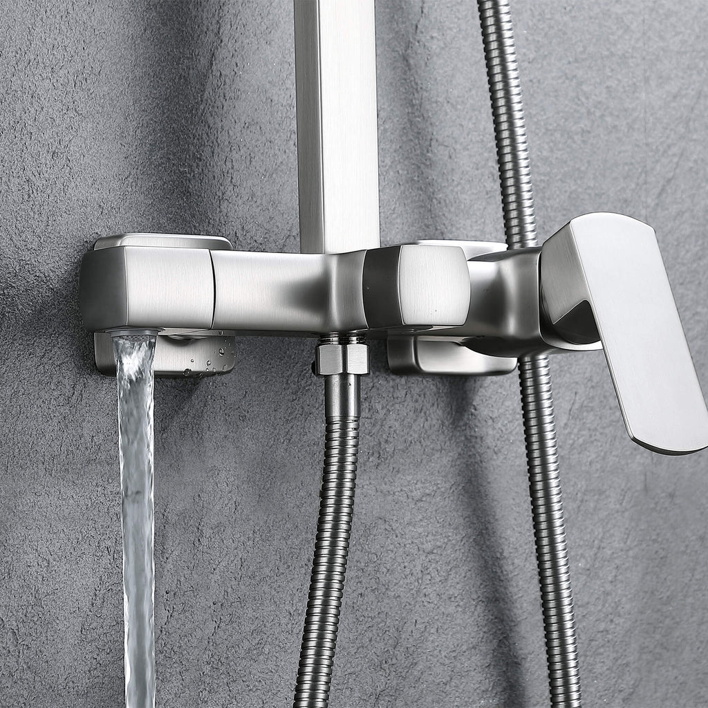 3-Function Shower System with Rainfall Shower Head Handheld Sprayer and Tub Spout Wall-Mounted