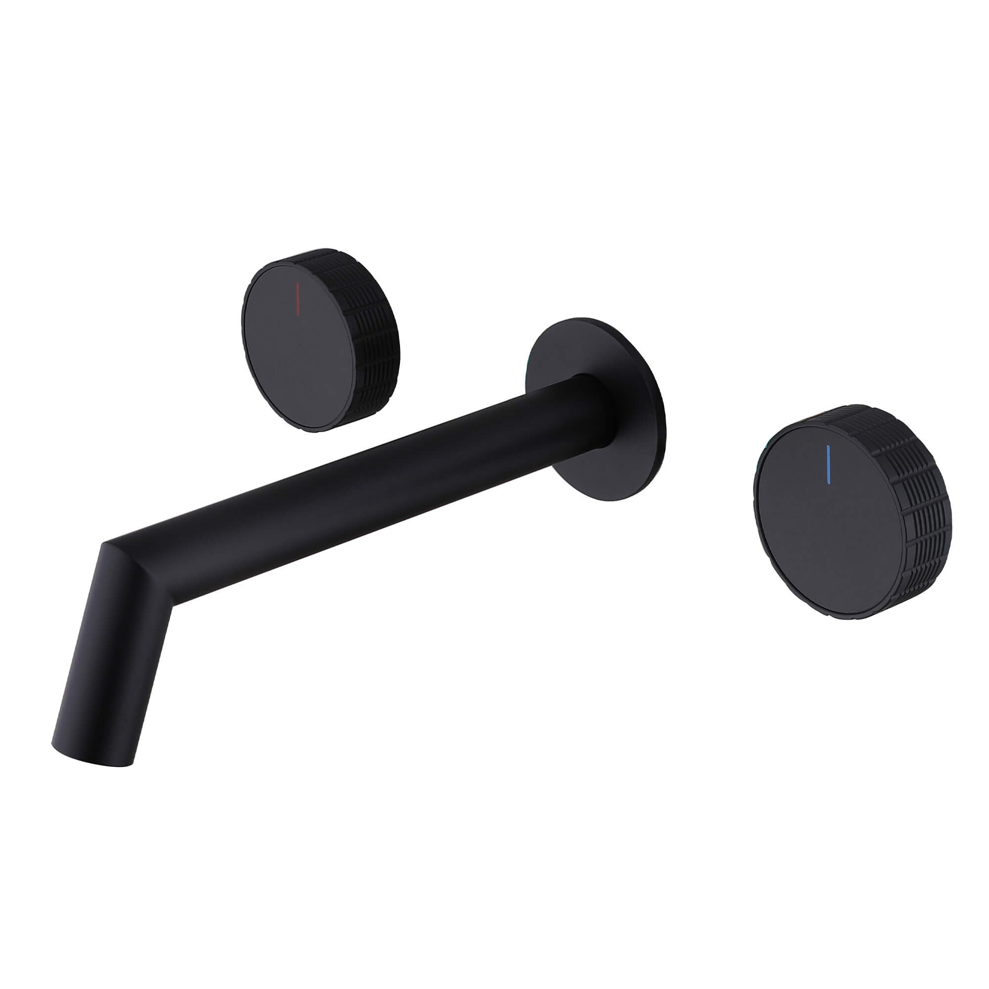 Sleek Wall-Mounted Sink Faucet with Dual Handles and Rough-In Valve