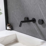 Sleek Wall-Mounted Sink Faucet with Dual Handles and Rough-In Valve