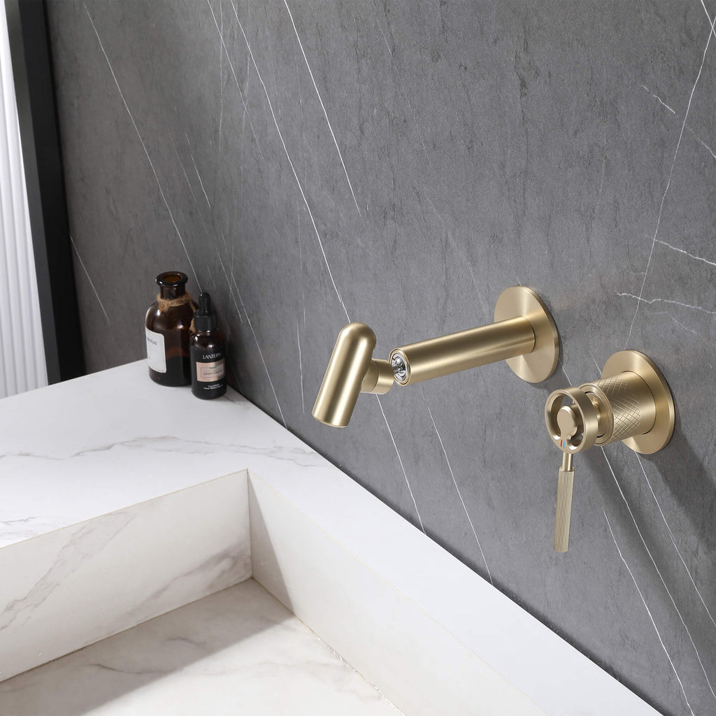 Industrial Faucet with Lever Valve and Pivoting Spout