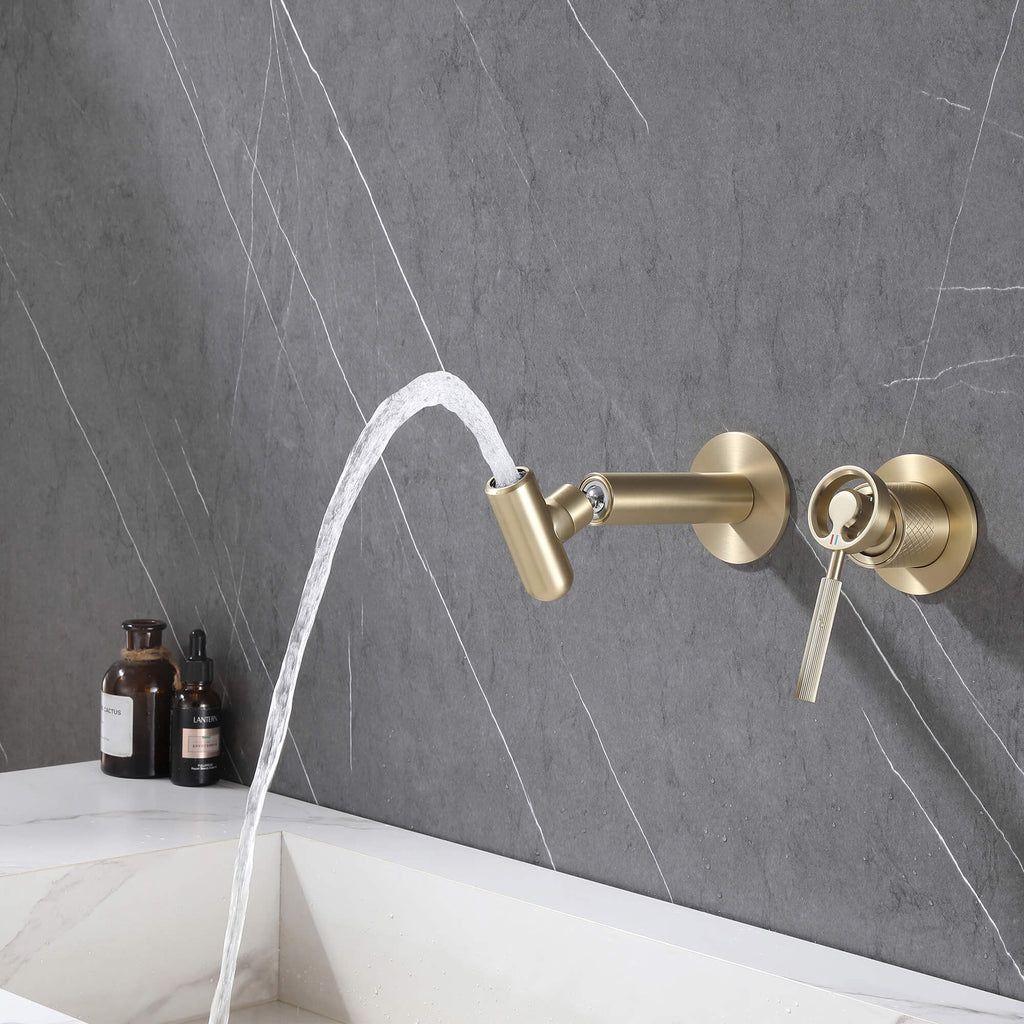 Industrial Faucet with Lever Valve and Pivoting Spout