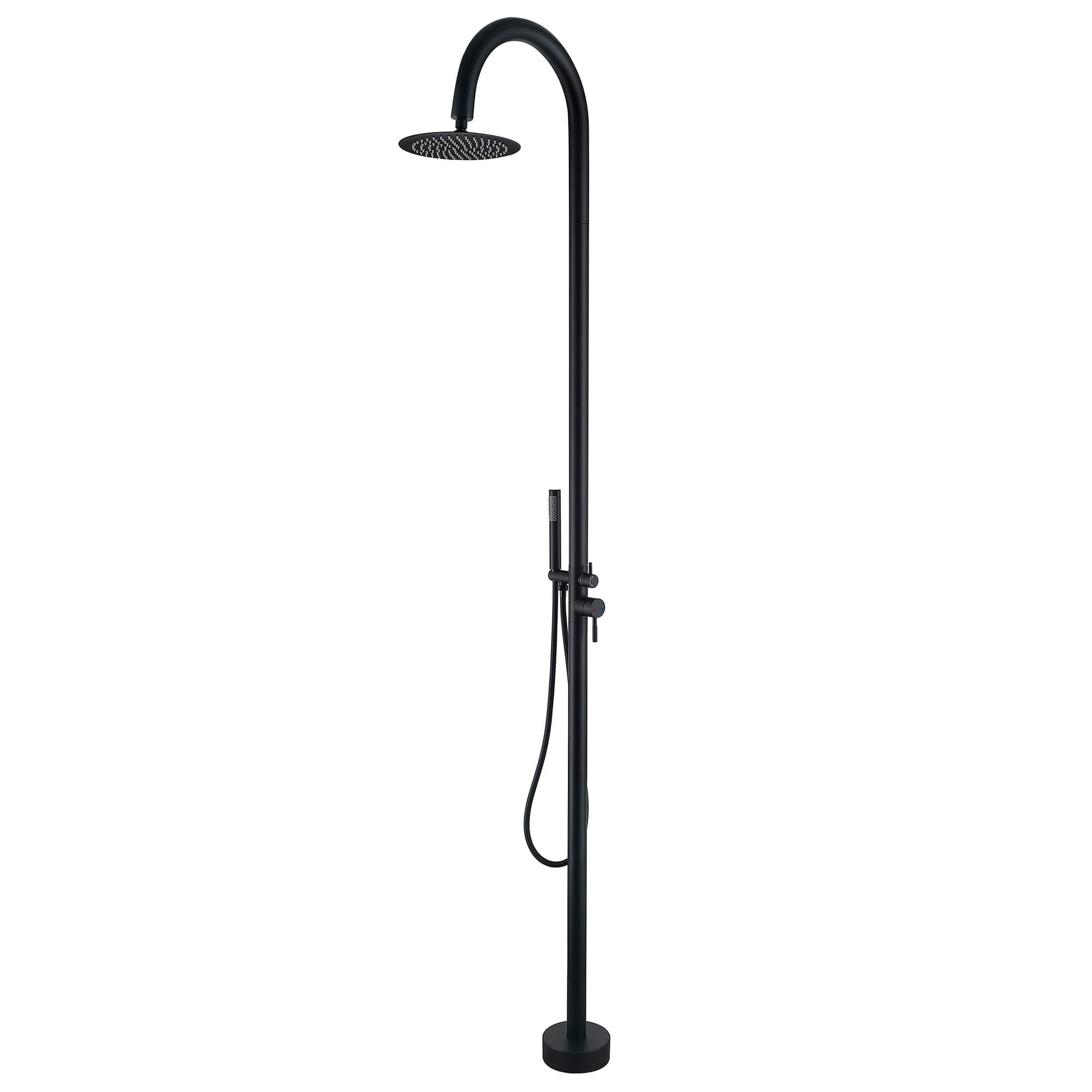 2-Function Stainless Steel Outdoor Shower with 8” Rain Shower Head