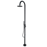 2 Functions Stainless Steel Outdoor Shower Matte Black with Eight Inch Rain Shower Head