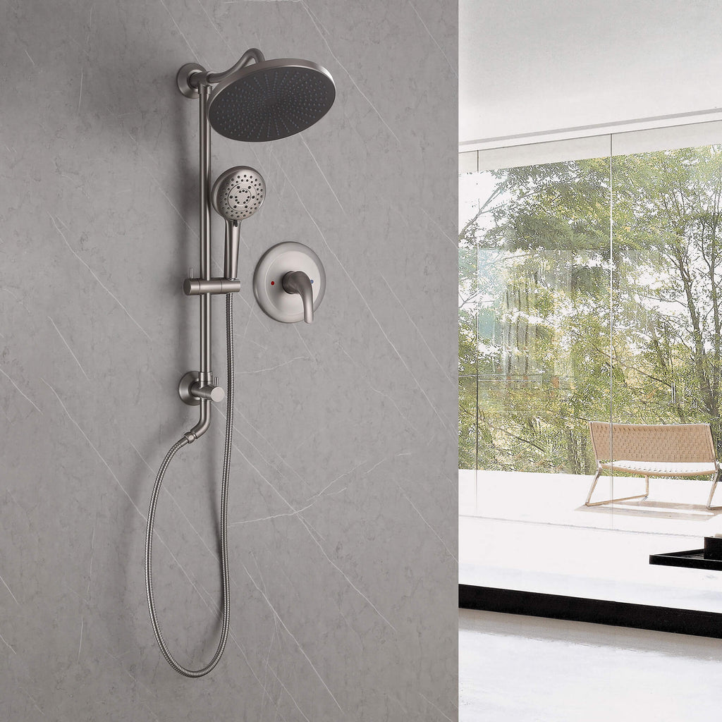 Rain Shower Faucet Set with 5-Setting Handheld