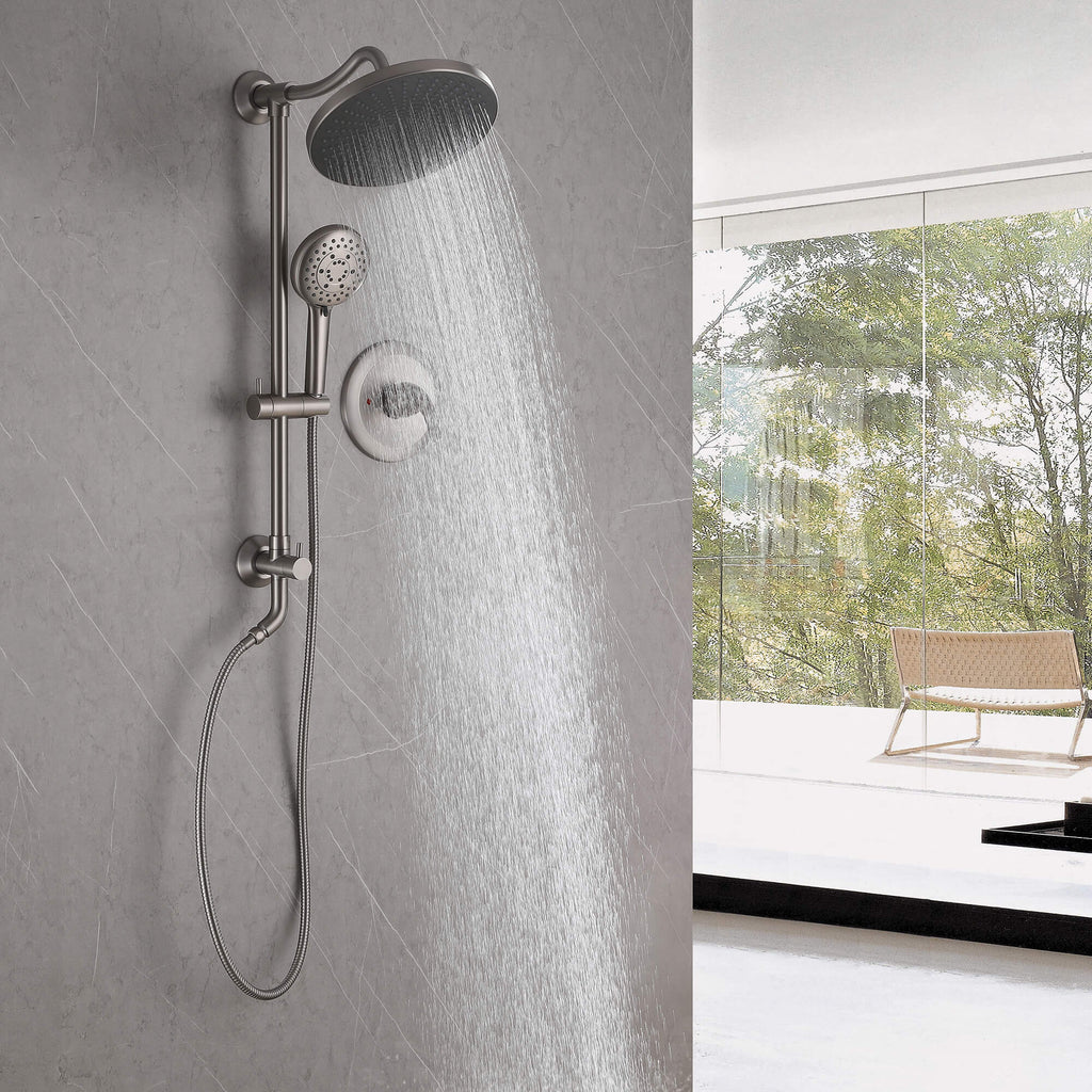 Rain Shower Faucet Set with 5-Setting Handheld