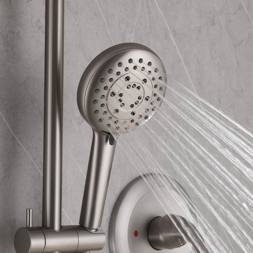 Rain Shower Faucet Set with 5-Setting Handheld
