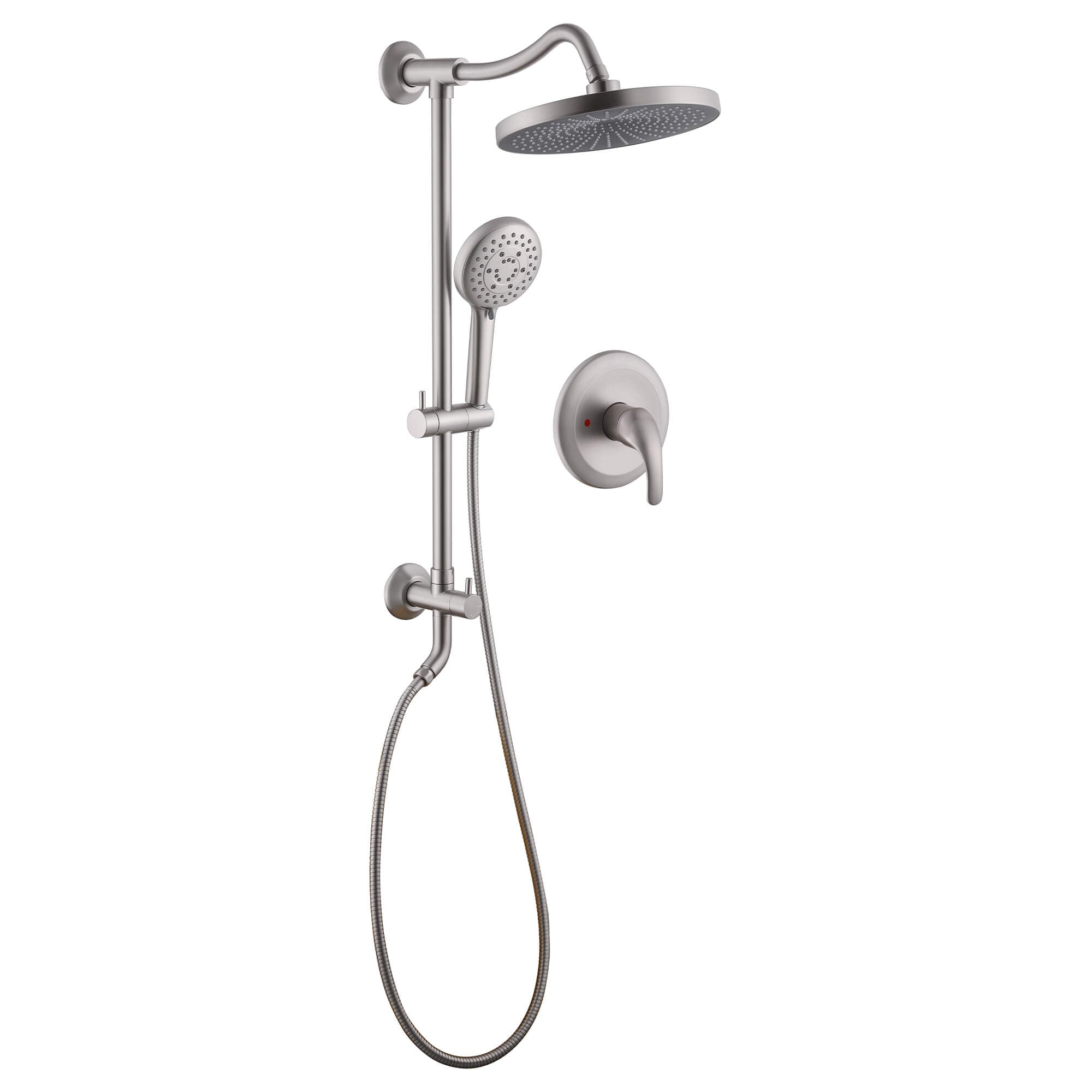 Shower Set with 10-Inch Rainfall Head and 5-Setting Handheld Shower Head Combo