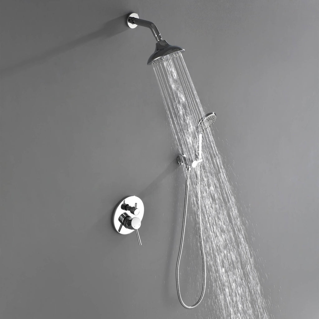 High-Pressure Rainfall Shower System with 5-Function Handheld and Pressure Balance Valve