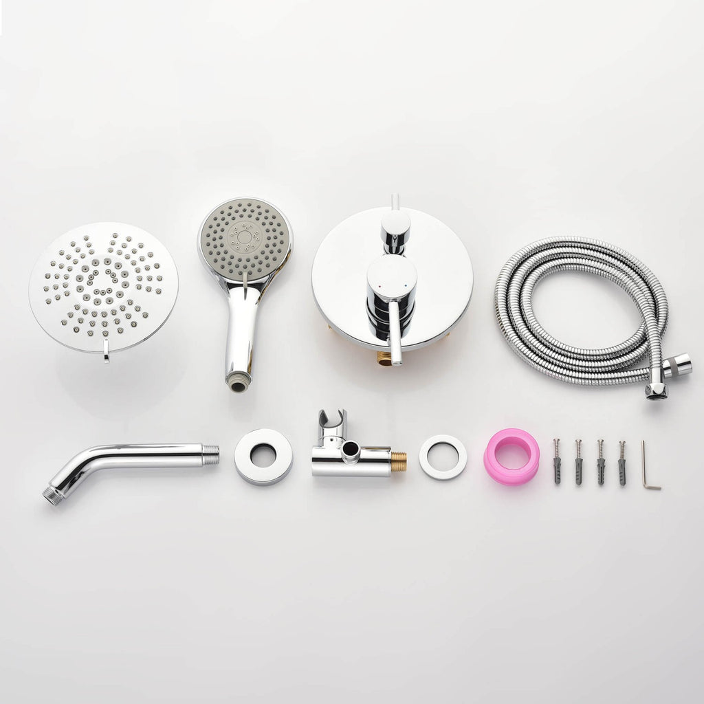 High-Pressure Rainfall Shower System with 5-Function Handheld and Pressure Balance Valve