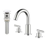 Dual-Handle Deck Faucet with Swivel Spout for Bathroom Sink