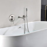 Wall-Mounted Tub Filler with Shower Wand for Modern Bathroom Wall Installation