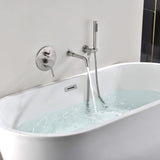 Wall-Mounted Tub Filler with Shower Wand for Modern Bathroom Wall Installation