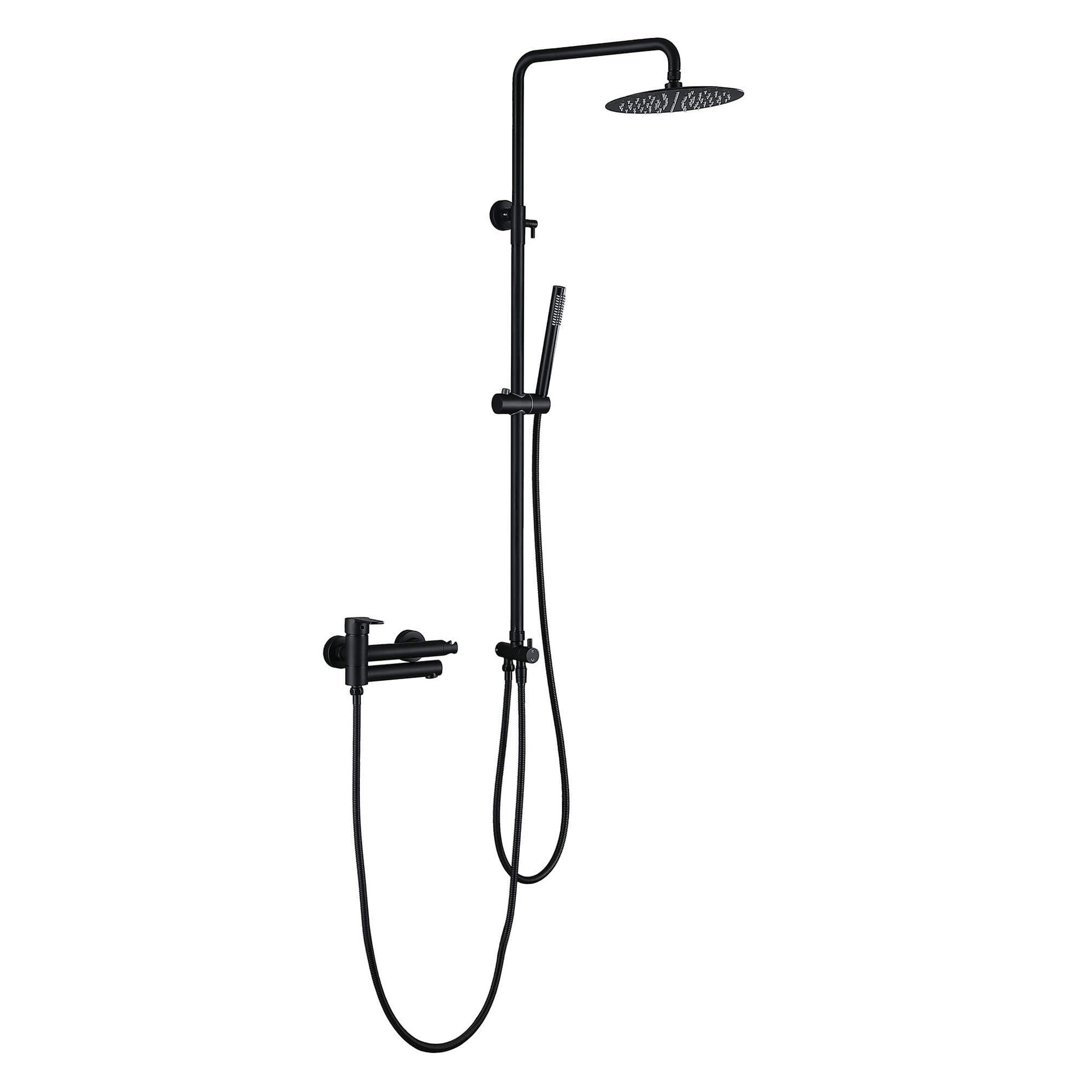 Adjustable 3-Function Shower System with Foldable Tub Spout