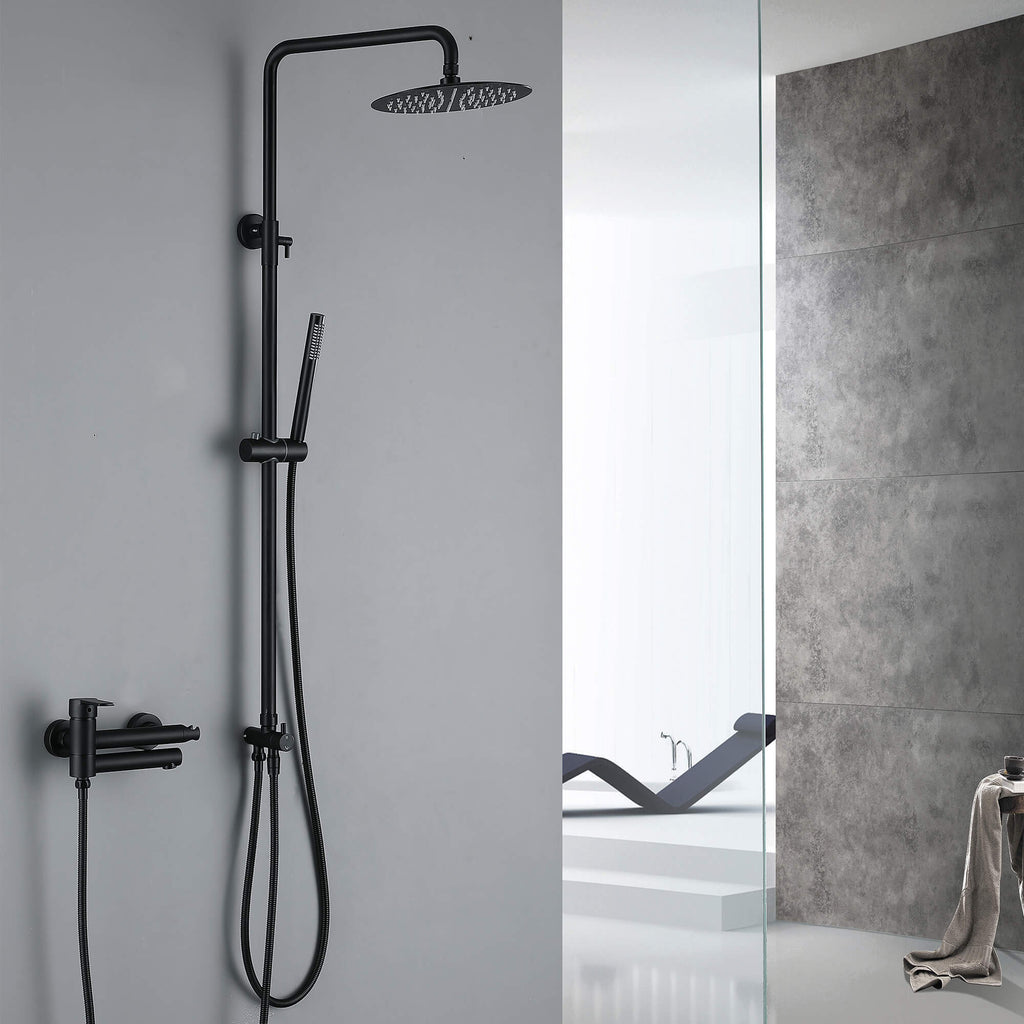 Adjustable 3-Function Shower System with Foldable Tub Spout