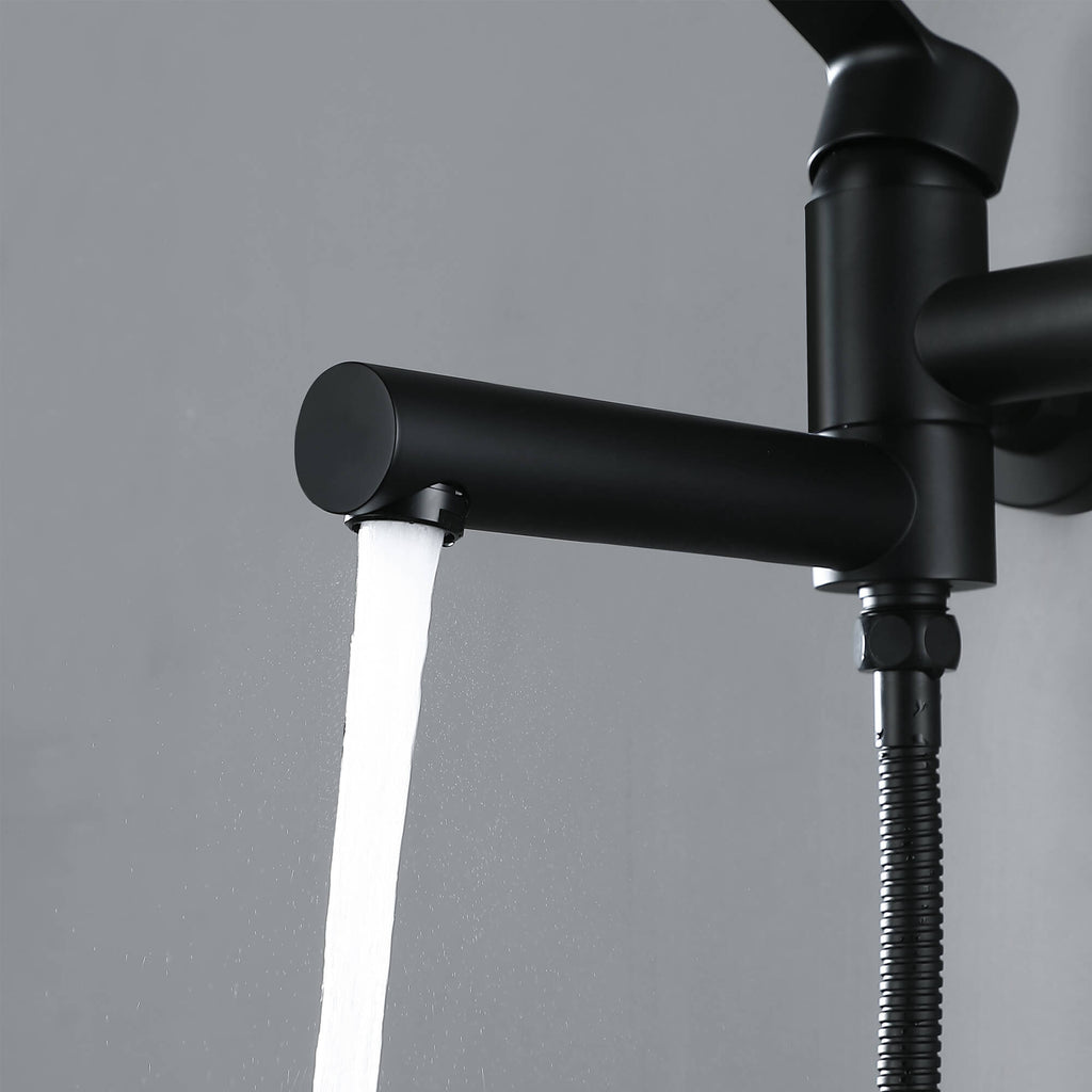 Adjustable 3-Function Shower System with Foldable Tub Spout