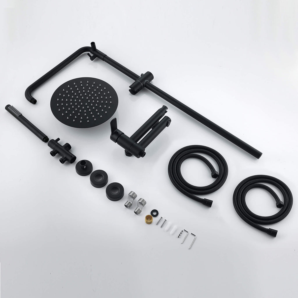 Adjustable 3-Function Shower System with Foldable Tub Spout
