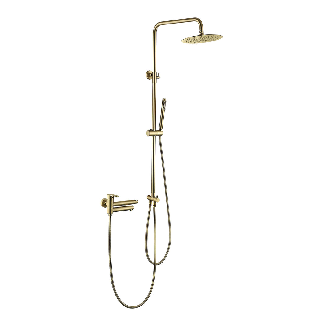 Adjustable 3-Function Shower System with Foldable Tub Spout