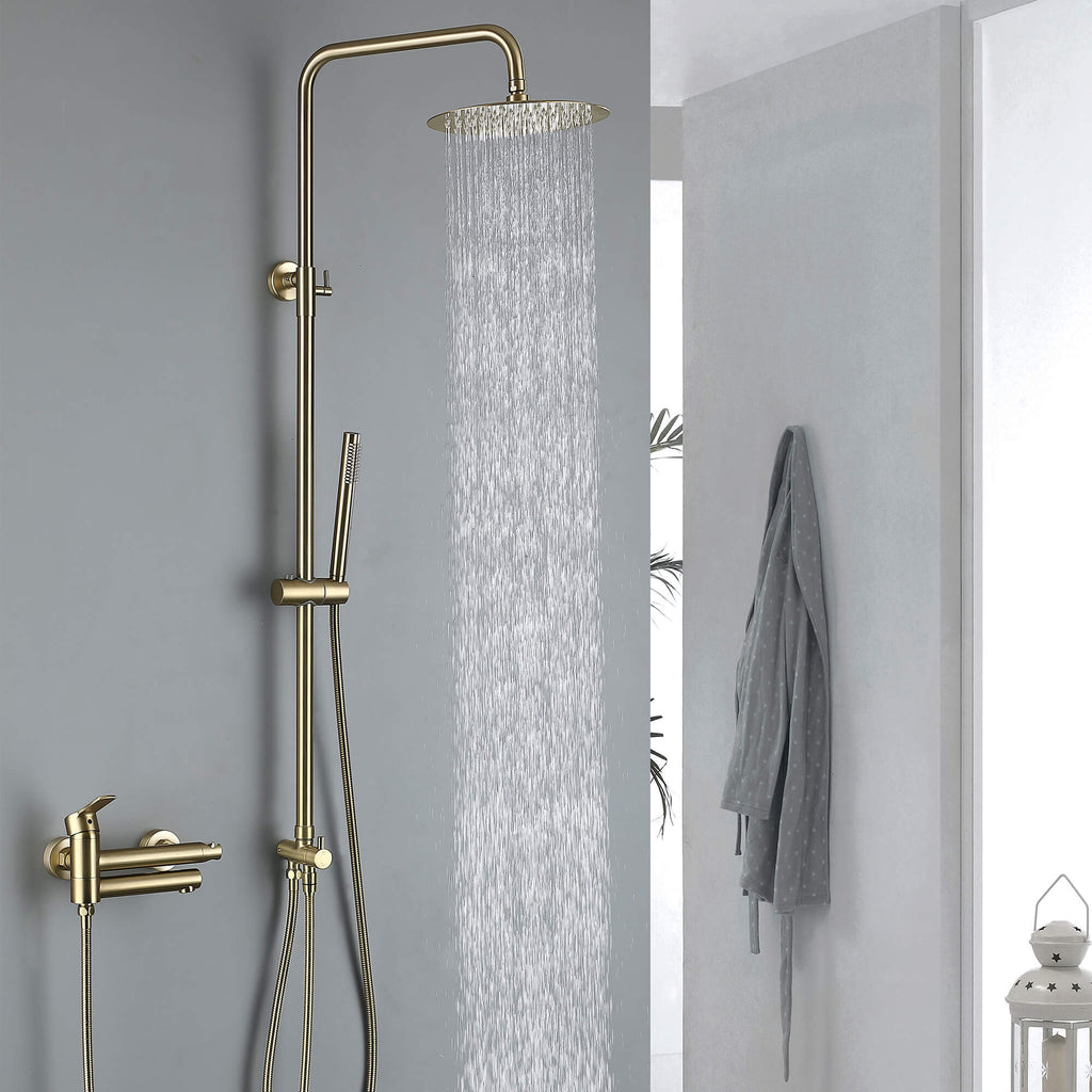 Adjustable 3-Function Shower System with Foldable Tub Spout