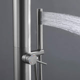 Freestanding Stainless Steel Outdoor Shower with Hand Shower and Detachable Shower Head